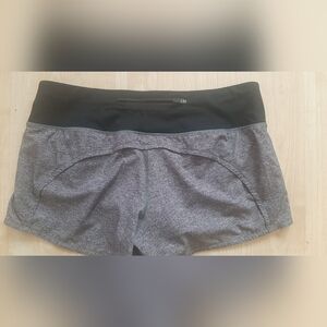 Lululemon Speed Up Shorts 4” Heather Lux Gray & Black Women's Size 8